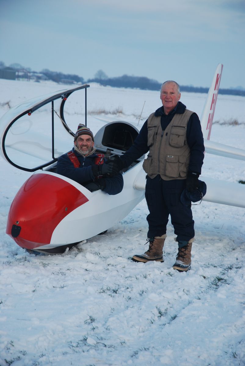 A very snowy day to be gliding solo for the first time