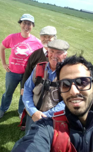 Abdullah Al-Shehri and his crew delighted after nearly an hour in the air!