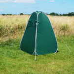Odourless camping toilet complete with privacy tent